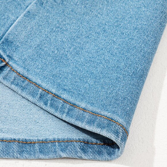 ๐ Dusk Blue Acid Wash Denim Skirt with Bowknot โ High-Waist & Head-Turning! - Picture 3 of 7